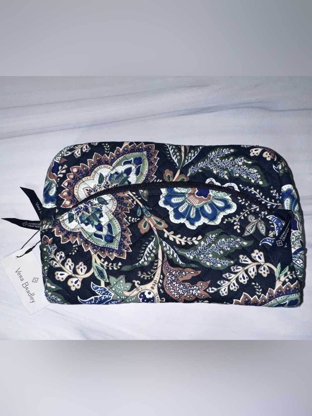 Vera Bradley Large Cosmetic Java Navy Camo - NEW